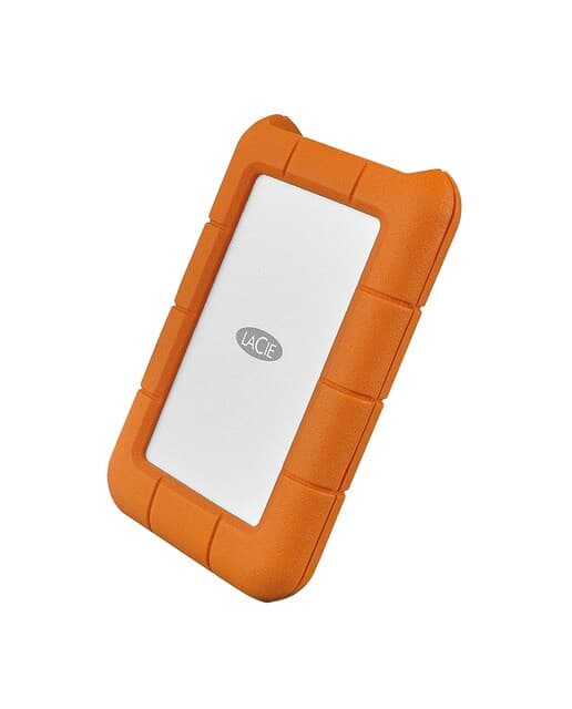 LaCie - Disco duro externo portátil LaCie Rugged 1TB USB-C naranja.