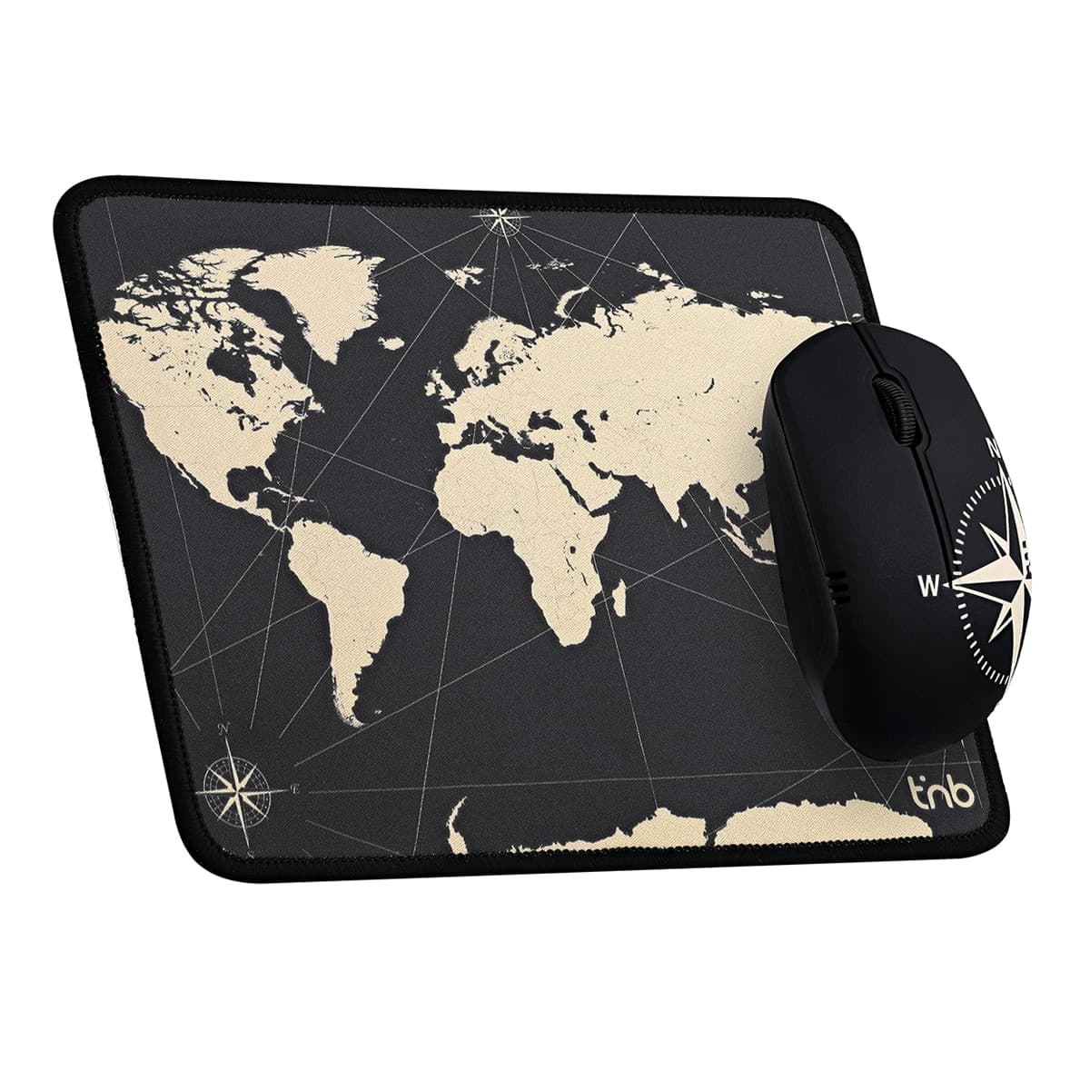 TNB - Pack de ratón inalámbrico + alfombrilla T'nB Travel.