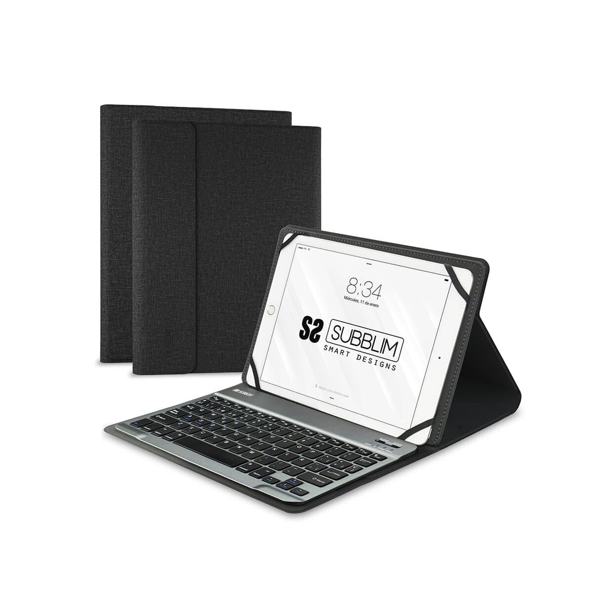 SUBBLIM - Funda con teclado negra Subblim PRO Bluetooth para tablets de 10,1".