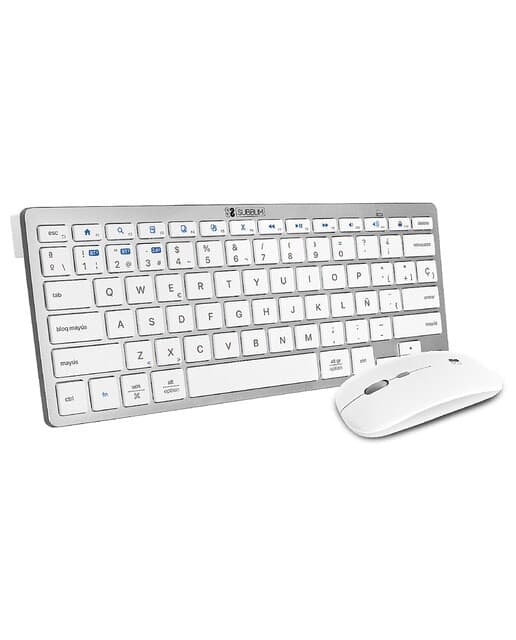 SUBBLIM - Combo de teclado y ratón inalámbricos Subblim Multidispositivo blanco.