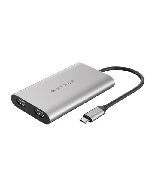 HyperDrive - Hub HyperDrive USB-C Dual 4K HDMI 10 en 1 Gris.