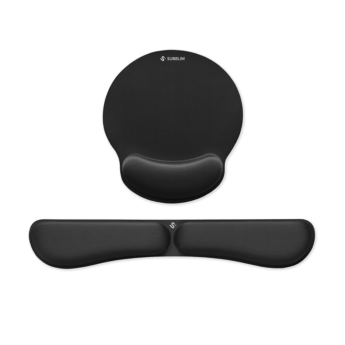 SUBBLIM - Conjunto de alfombrilla para ratón y reposamuñecas para teclado Negro.