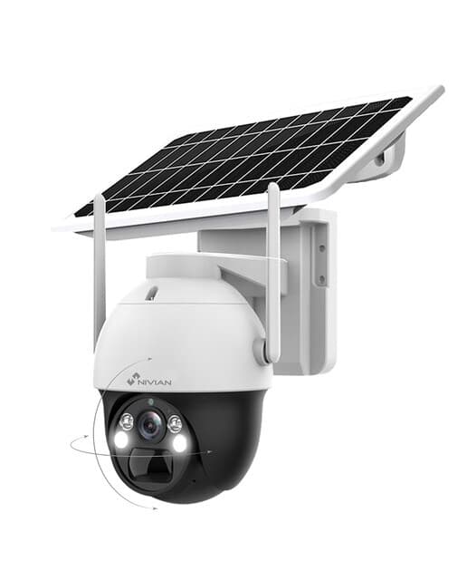 Nivian - Cámara 4G motorizada para exterior Nivian NV-CAM02S-SOLAR4G, con batería y panel solar.