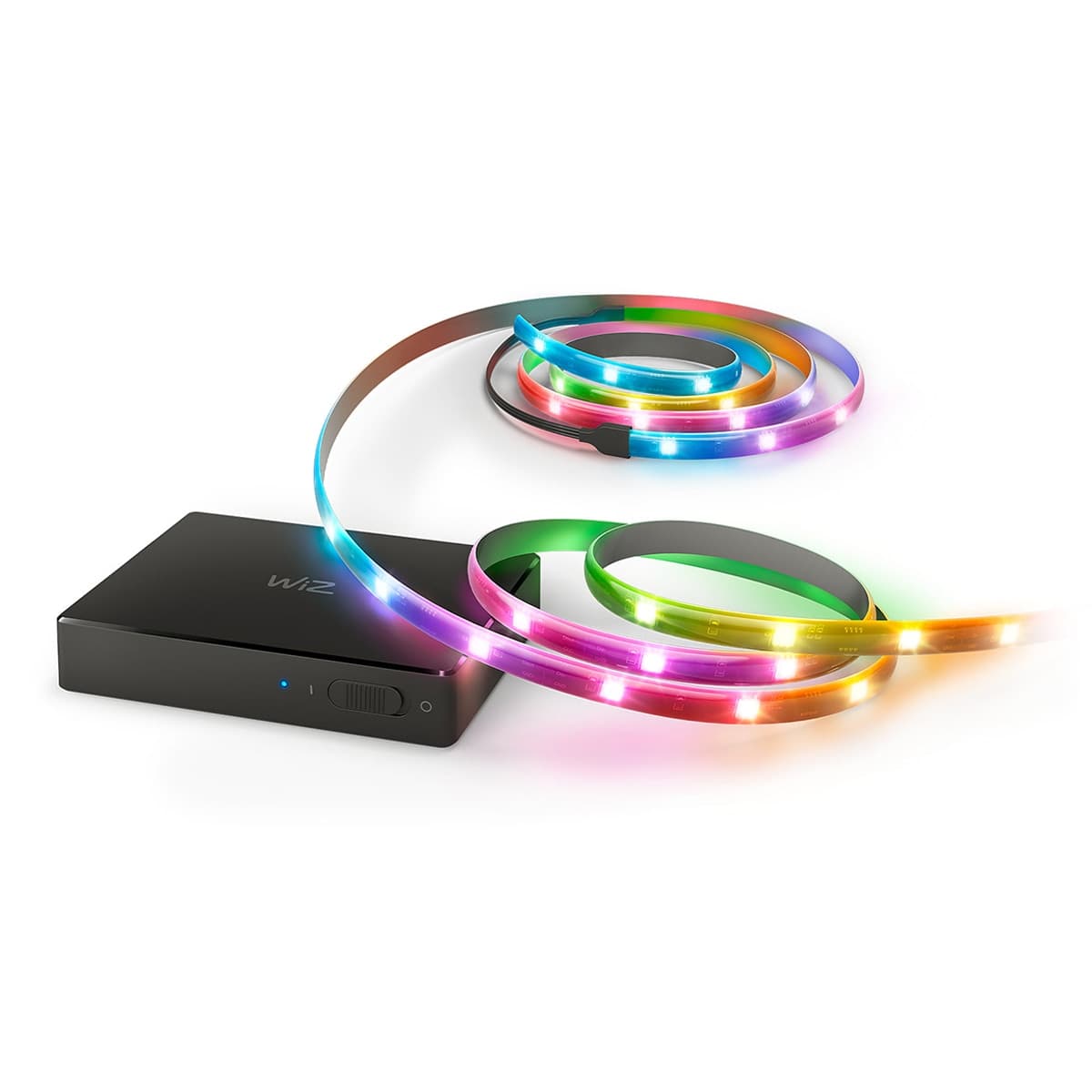 WiZ - HDMI Sync Box + Tira LED RGBIC WiZ para TV 75"- 85"?, retroiluminación de TV, Soporta 4K, Sincroniza contenidos, Control App y Voz.