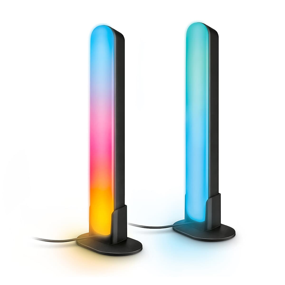 WiZ - Barras de luces LED Gradient WiZ (2un), RGBIC, Iluminación inteligente, Multiposición, Regulable, Control App y Voz.
