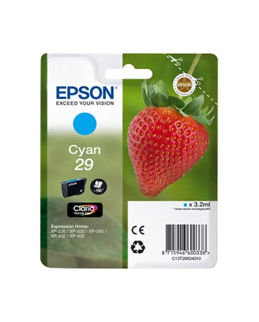 Epson - Cartucho original Epson 29 Cian (C13T29824010).