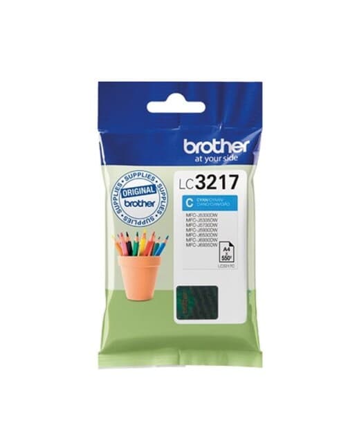 Brother - Cartucho original Brother LC3217C azul.