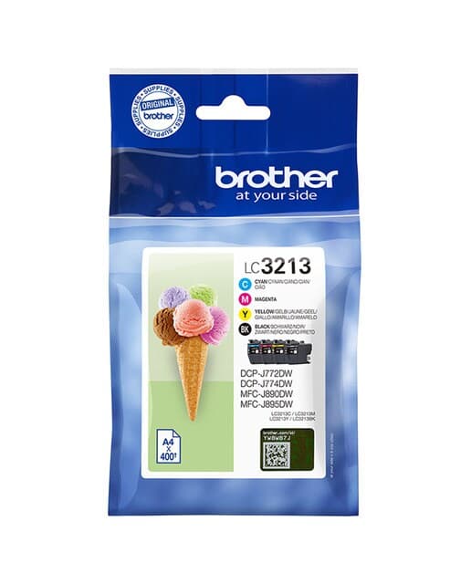 Brother - Pack 4 Cartuchos de tinta original Brother LC3213 Multicolor (LC3213VAL).