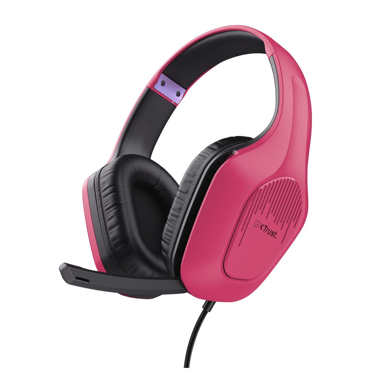Trust - Auriculares Gaming con micrófono Trust GXT415 ZIROX rosa.