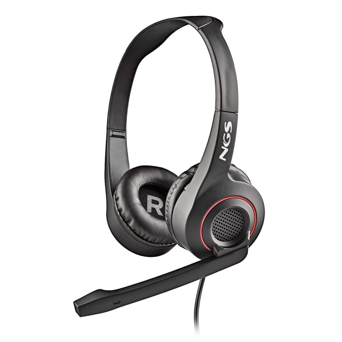 NGS - Auriculares de diadema con micrófono NGS MSX 10 PRO con micrófono ajustable, conexión Jack 3,5 mm y adaptador doble Jack.