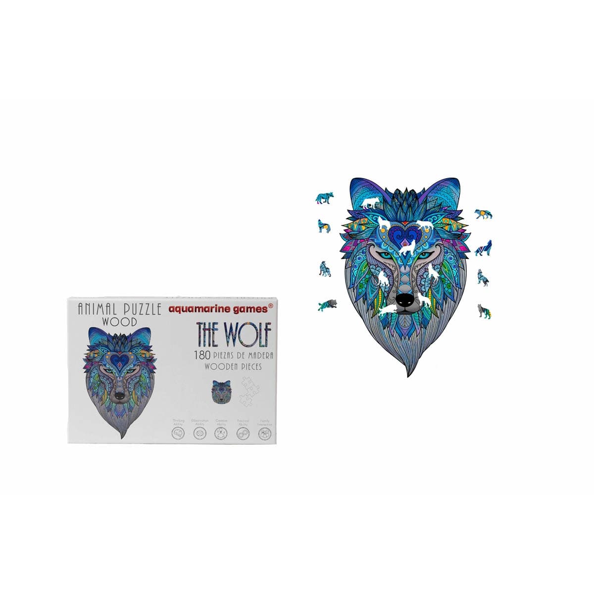Aquamarine Games - Puzzle de madera Aquamarine Games The Wolf.