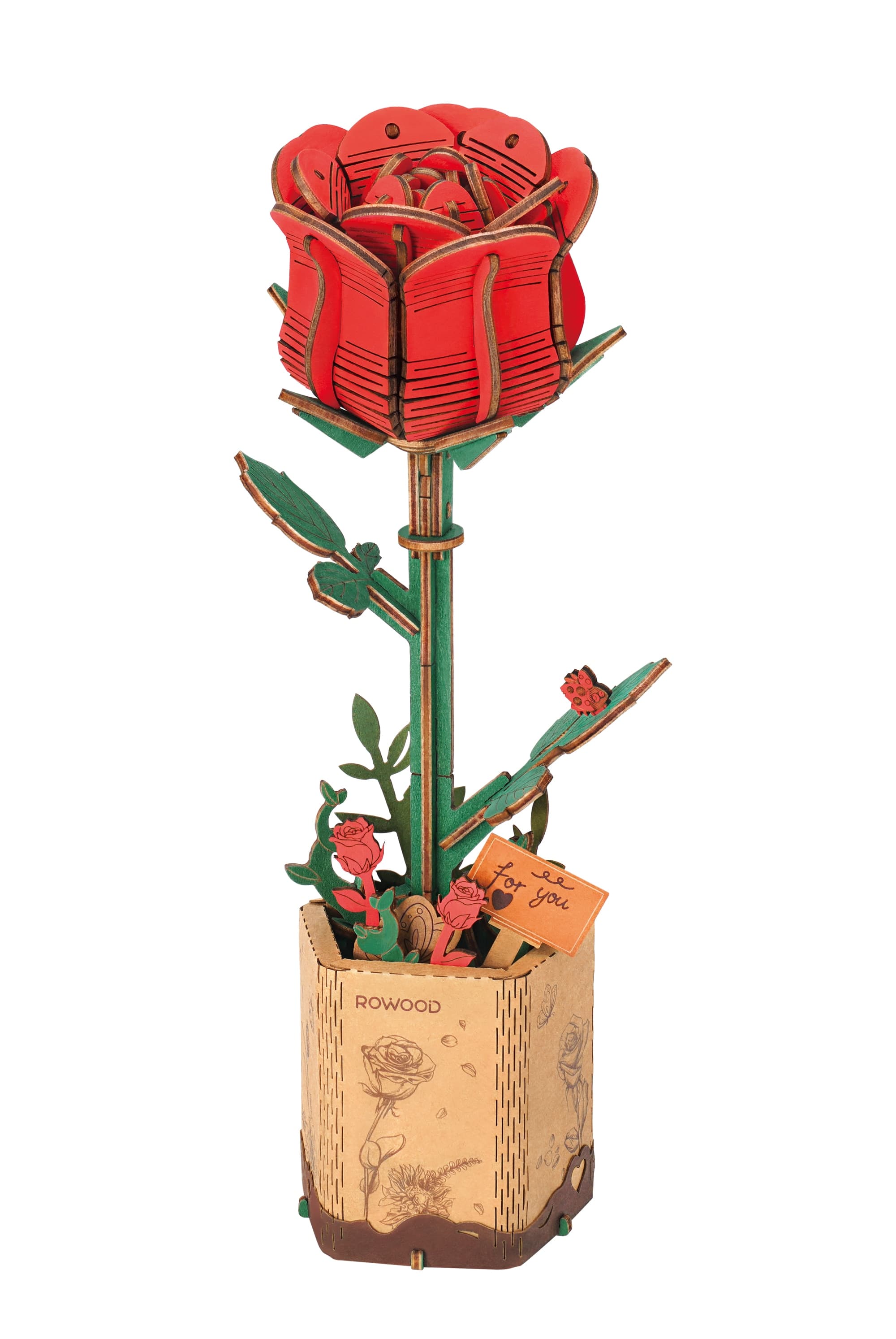 Robotime - Maqueta de madera Robotime Rosa Roja.