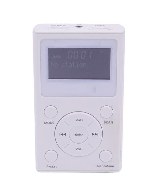 Inves - Radio de bolsillo Inves DAB-186, DAB+, FM, blanco.