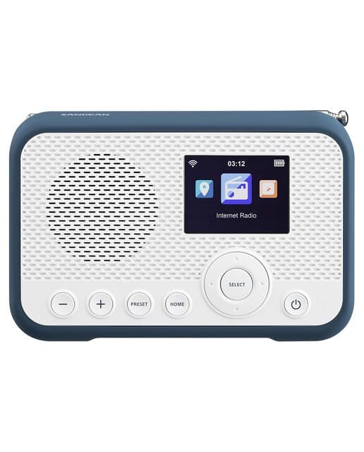 Sangean - Radio digital portátil por Internet Sangean WFR-39, DAB+, FM-RDS, Spotify Connect, blanco-azul.