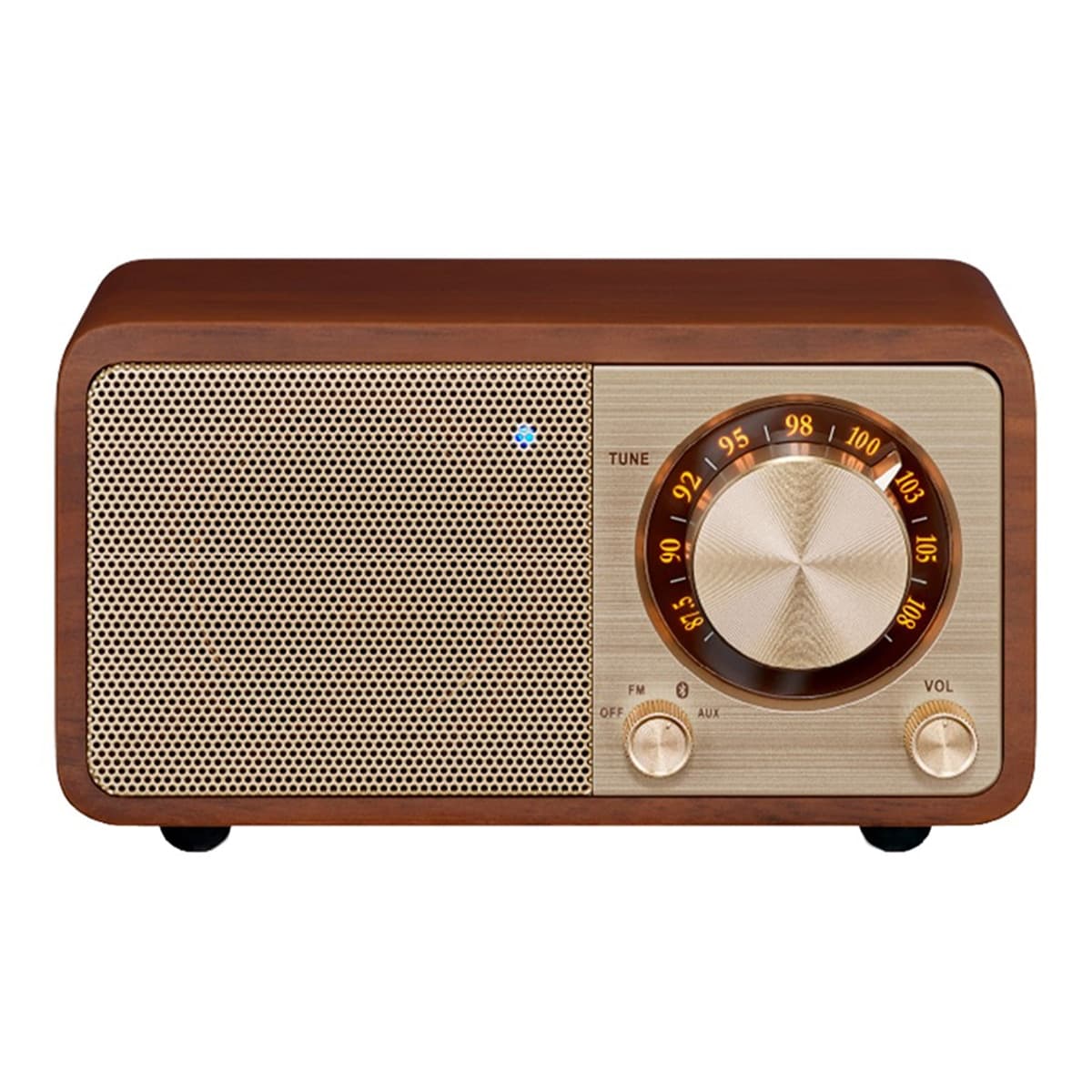 Sangean - Radio Sangean WR-7 Plus con mueble de madera, FM - Bluetooth - AUX.