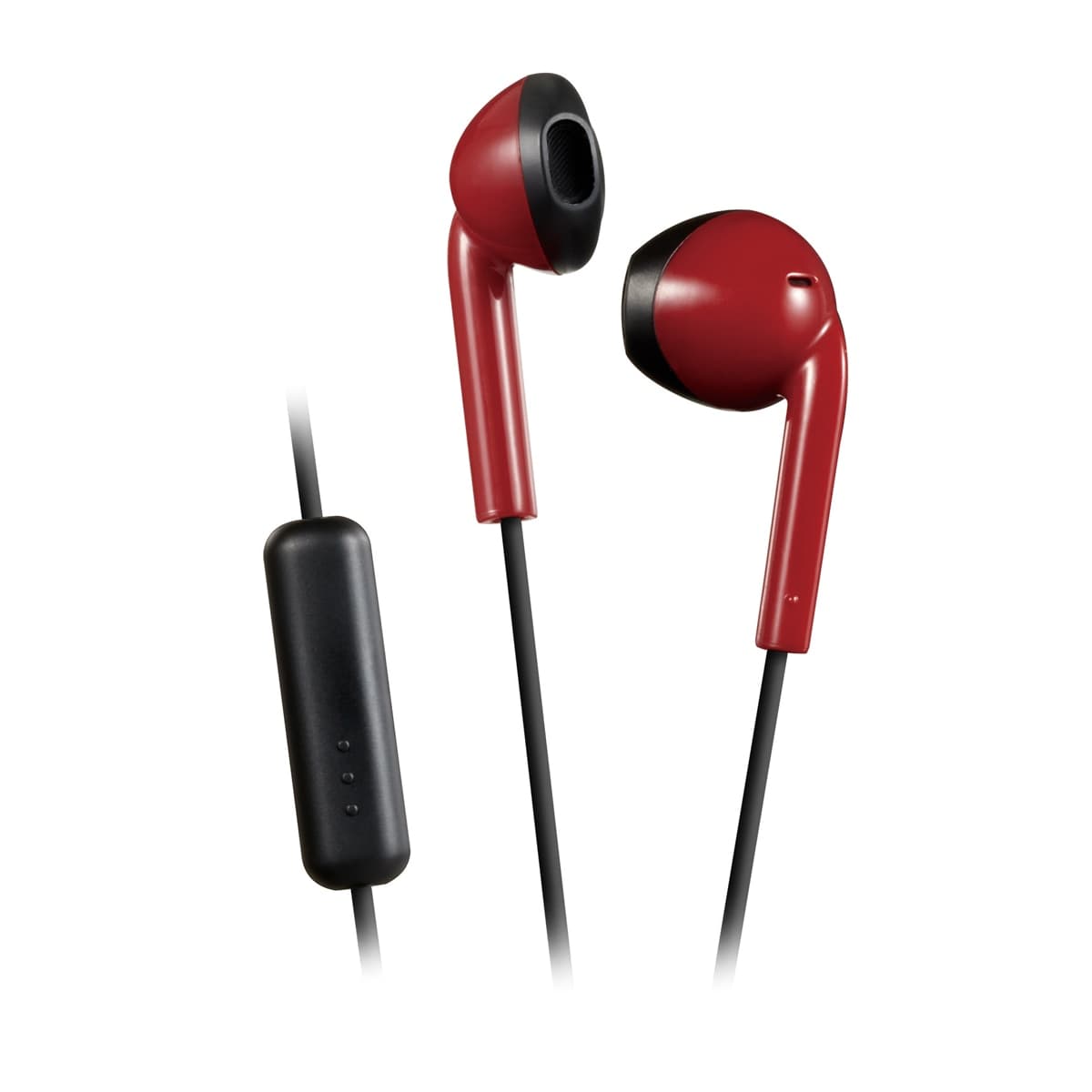 JVC - Auriculares de botón JVC HA-F19M-RB-E Rojo con controlador y micrófono.