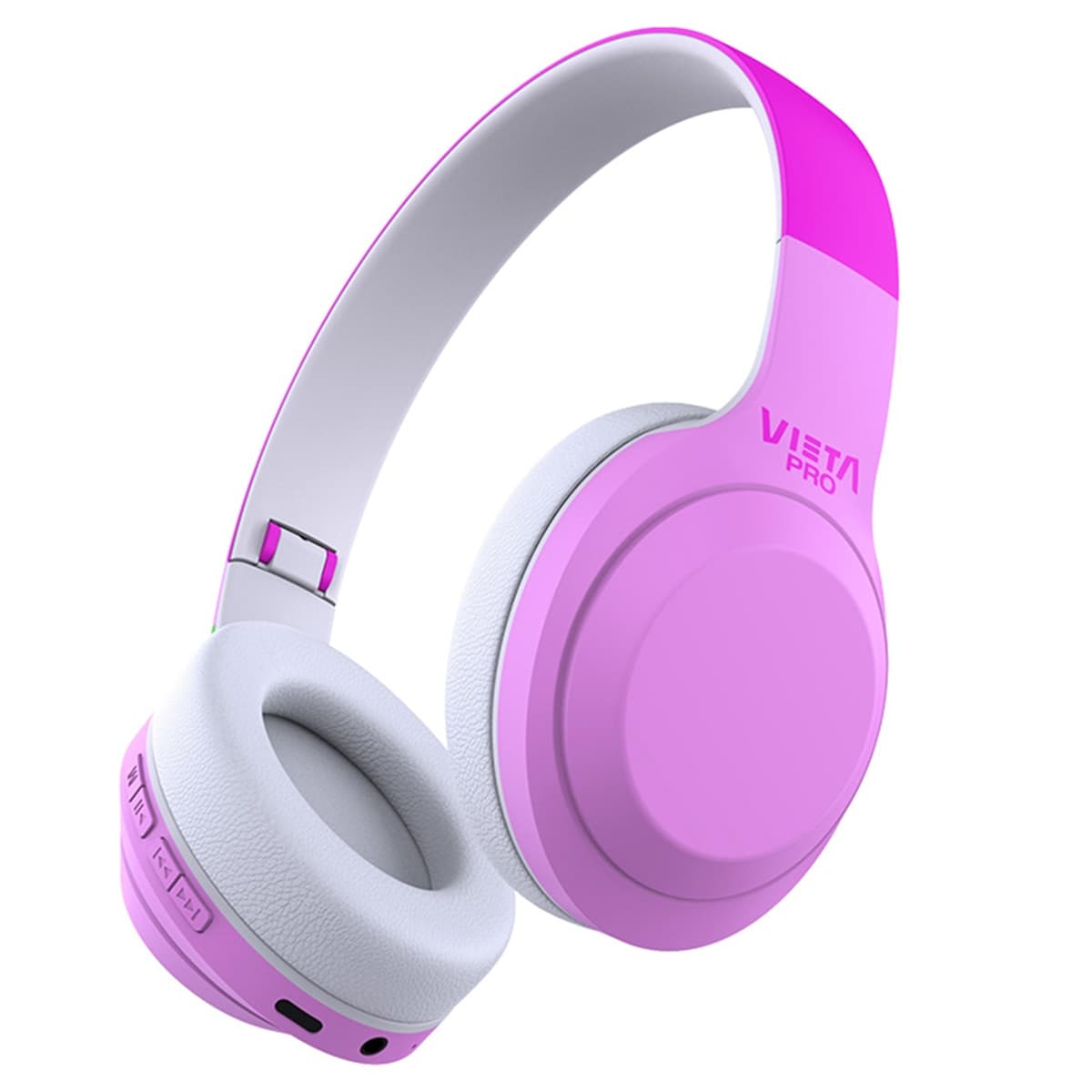 Vieta Pro - Auriculares de diadema Vieta Pro Kids 2, Bluetooth, rosas y blancos.
