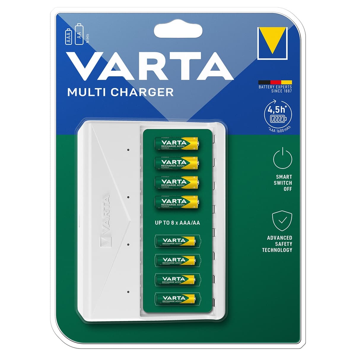 Varta - Cargador de pilas recargable Varta Multicharger AA - AAA hasta 8 pilas (no incluidas).