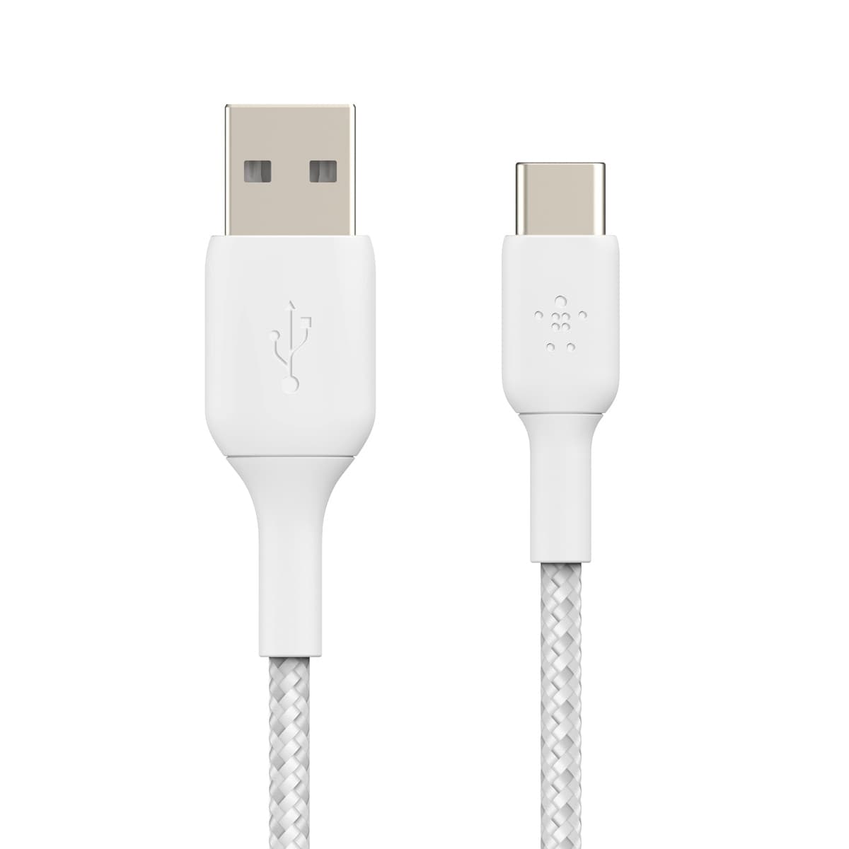 Belkin - Cable trenzado Belkin BOOST CHARGE USB-A a USB-C blanco de 2 metros.