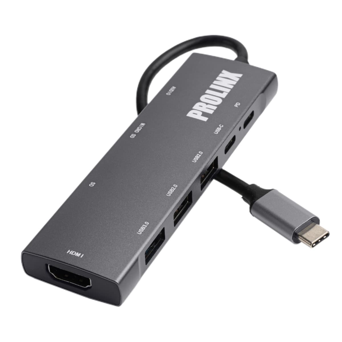 Prolinx - Hub Adaptador Prolinx Tipo C multipuerto 9 en 1 gris metálico.