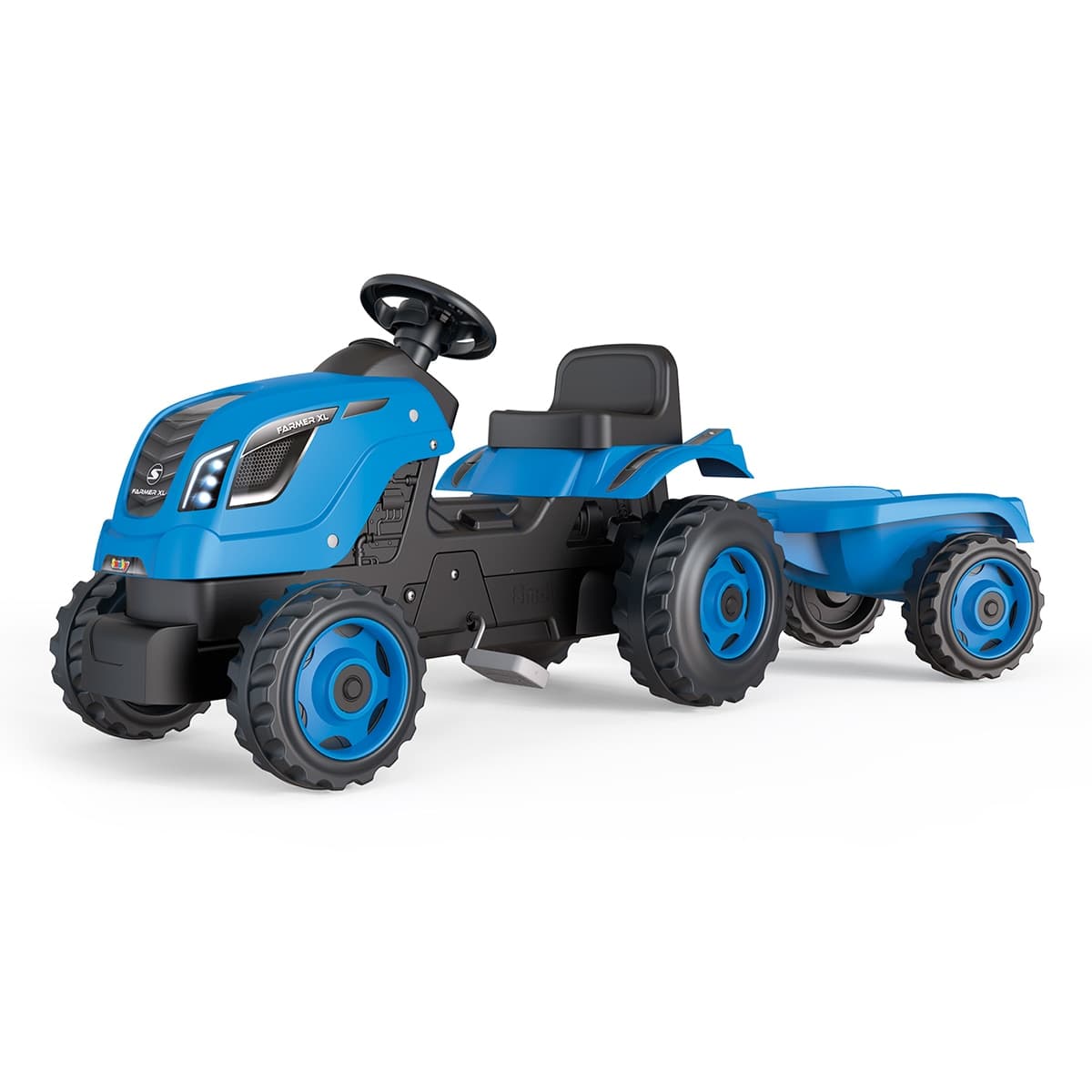 Smoby - Tractor Farmer XL Azul con Remolque Smoby.