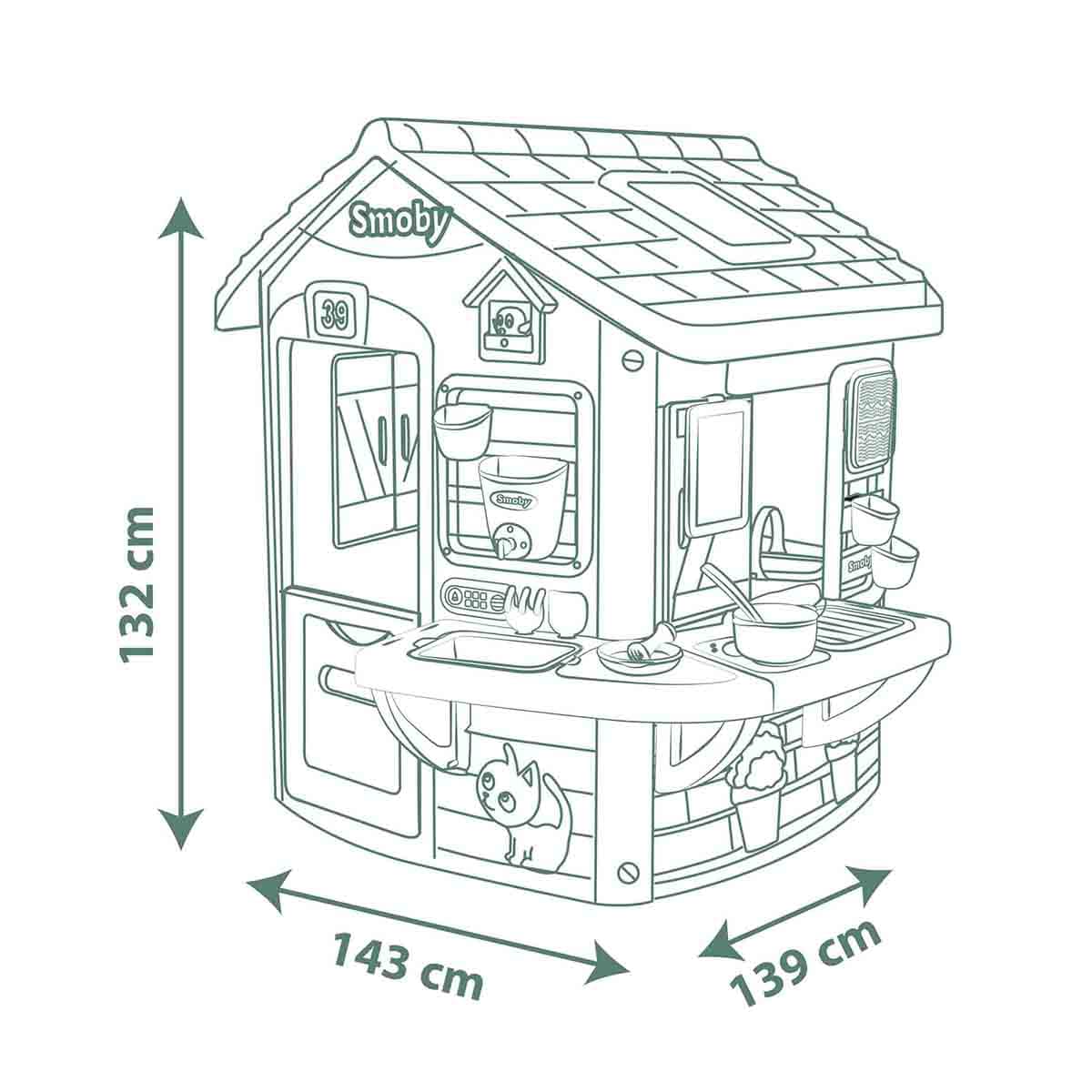 Casa de juego con cocina de barro con platos,cesta,depósito de agua de 1 litro Smoby Life - Image 3