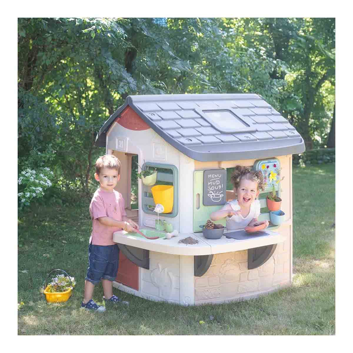 Casa de juego con cocina de barro con platos,cesta,depósito de agua de 1 litro Smoby Life - Image 4