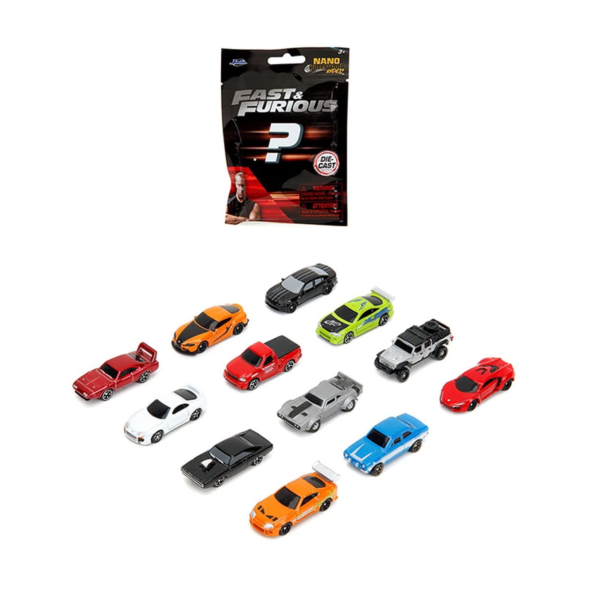Jada - Sobre sorpresa nanocoches en miniatura Fast and Furious Jada modelos surtidos.