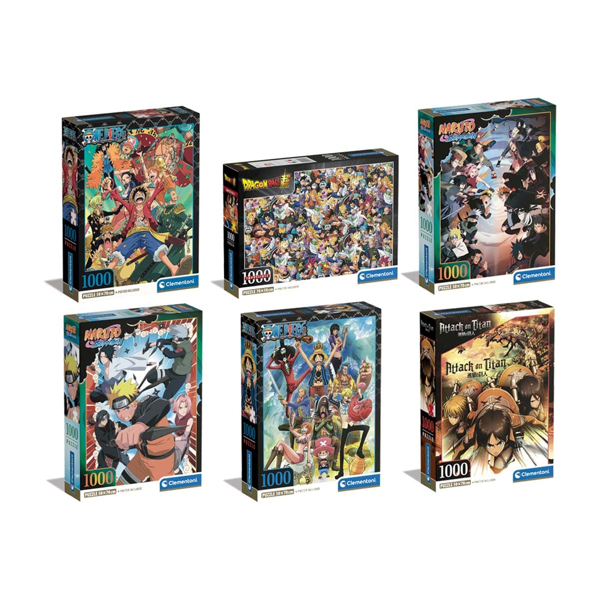 Clementoni - Puzzle 1000 piezas Anime Compact Clementoni modelos surtidos.