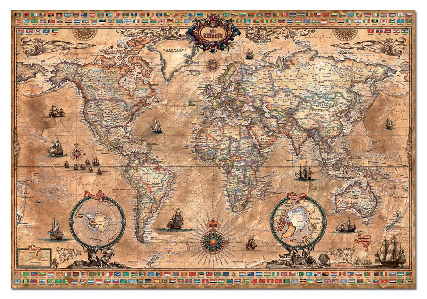 Puzzle 1000 Piezas Antique World Map Educa - Image 2