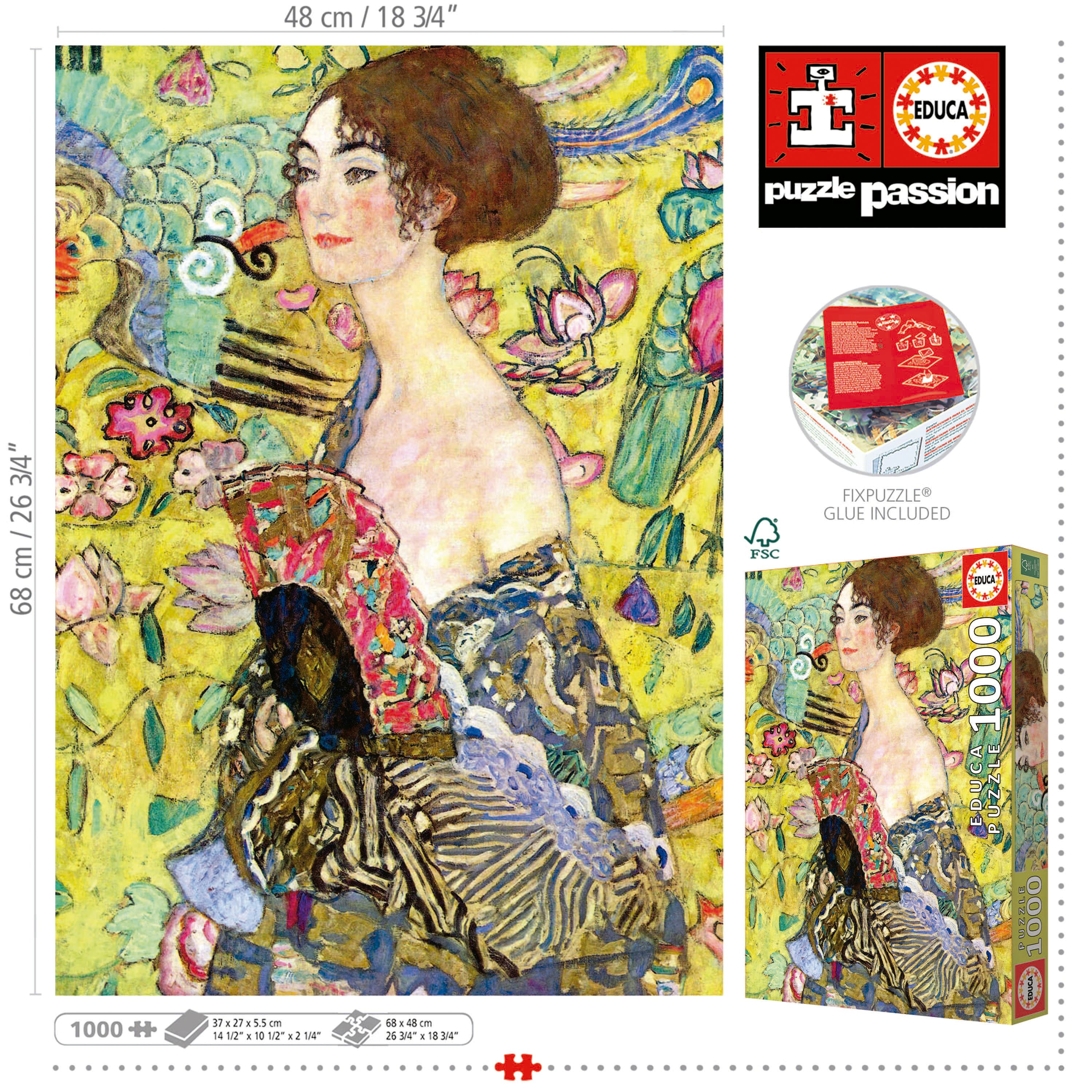 Puzzle 1000 Piezas Gustav Klimt Lady With A Fan Educa - Image 3