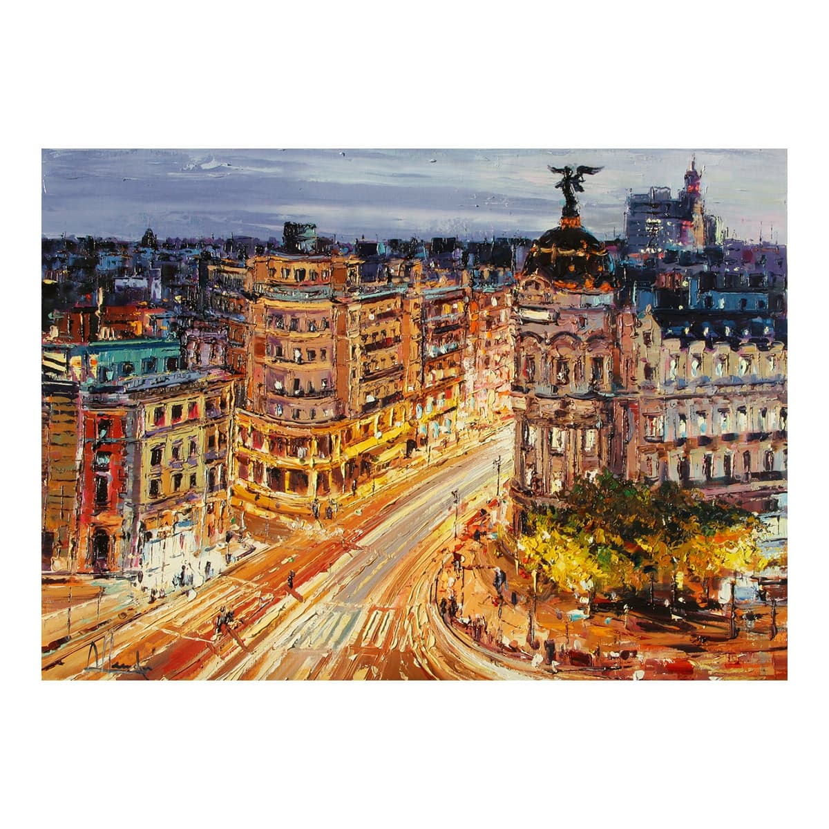 Puzzle 1000 Piezas  Pintura Gran Via Madrid Ravensburger - Image 1