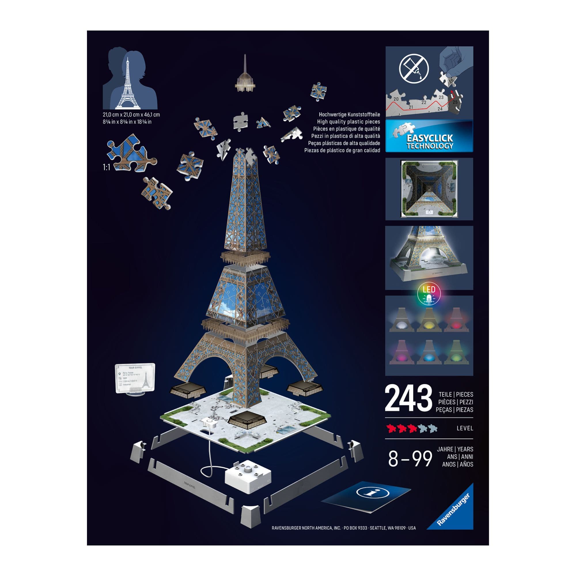 Puzzle 3D Torre Eiffel  Con Luz Ravensburger - Image 9