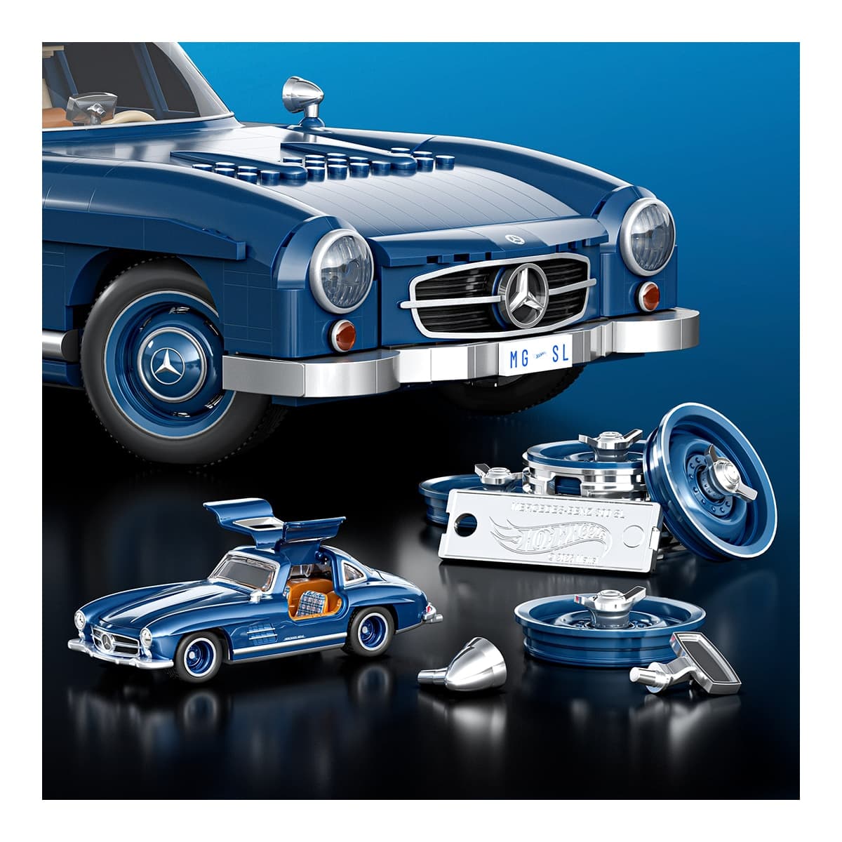Coche de bloques de construcción Mercedes-Benz 300 SL Hot Wheels Mega - Image 5