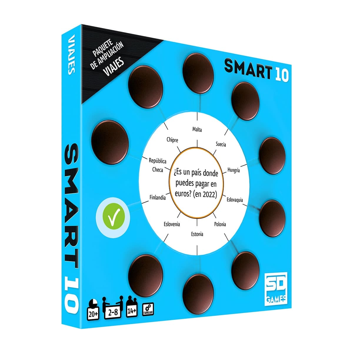 SD Games - Juego de mesa Smart 10 Viajes Preguntas de Viajes.