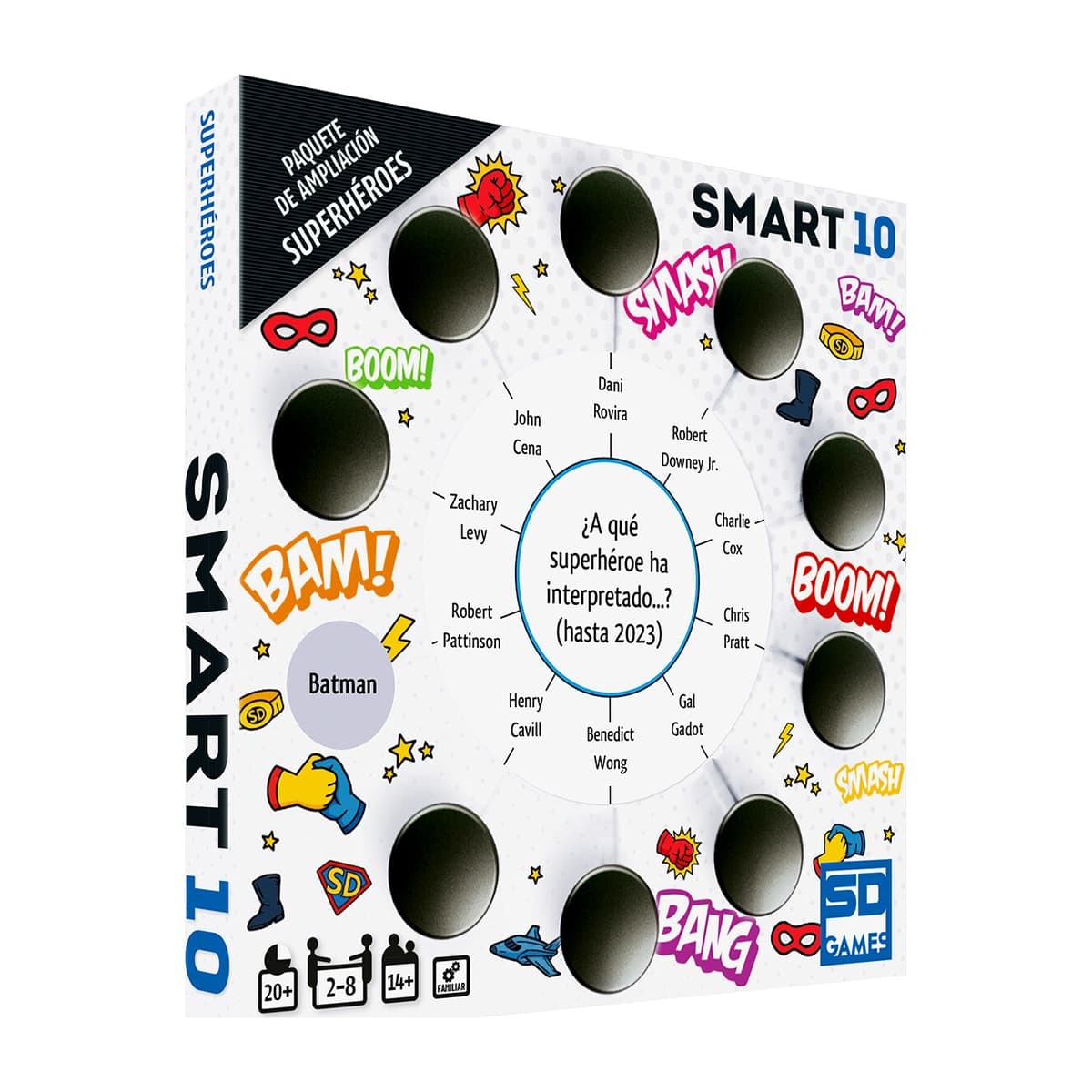 SD Games - Juego de mesa Smart 10 Preguntas de Superhéroes.