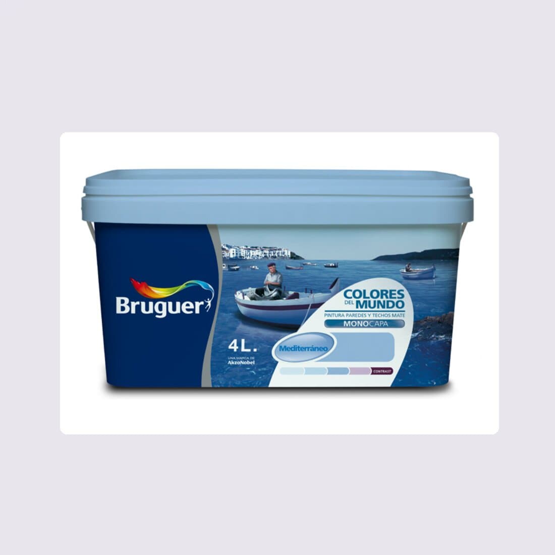 Bruguer - Pintura Plástica Mate Colores Del Mundo 4 l - Matiz Mediterráneo.