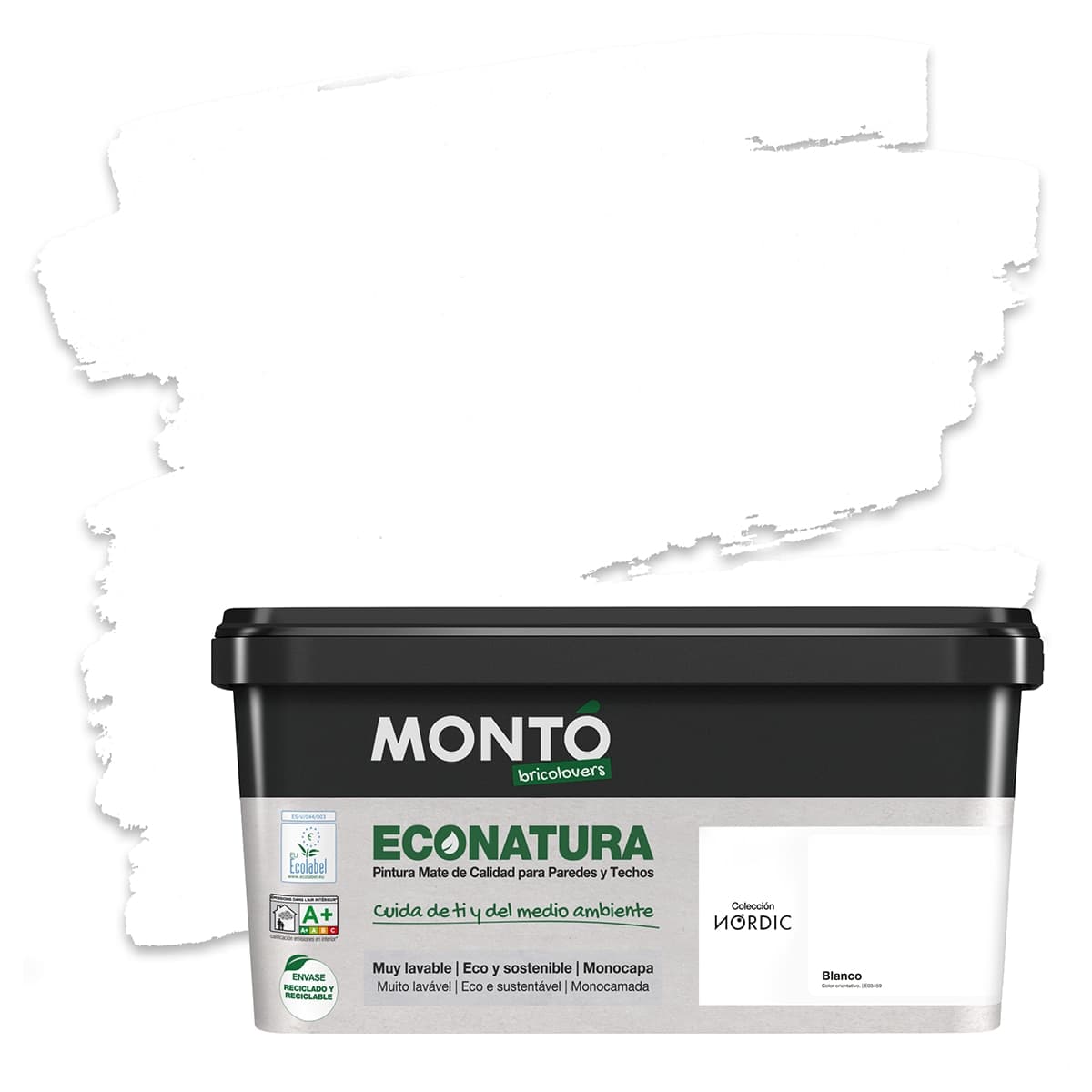 MONTÓ - Pintura Plástica Mate Blanca Eco Natura Sostenible 4 l.