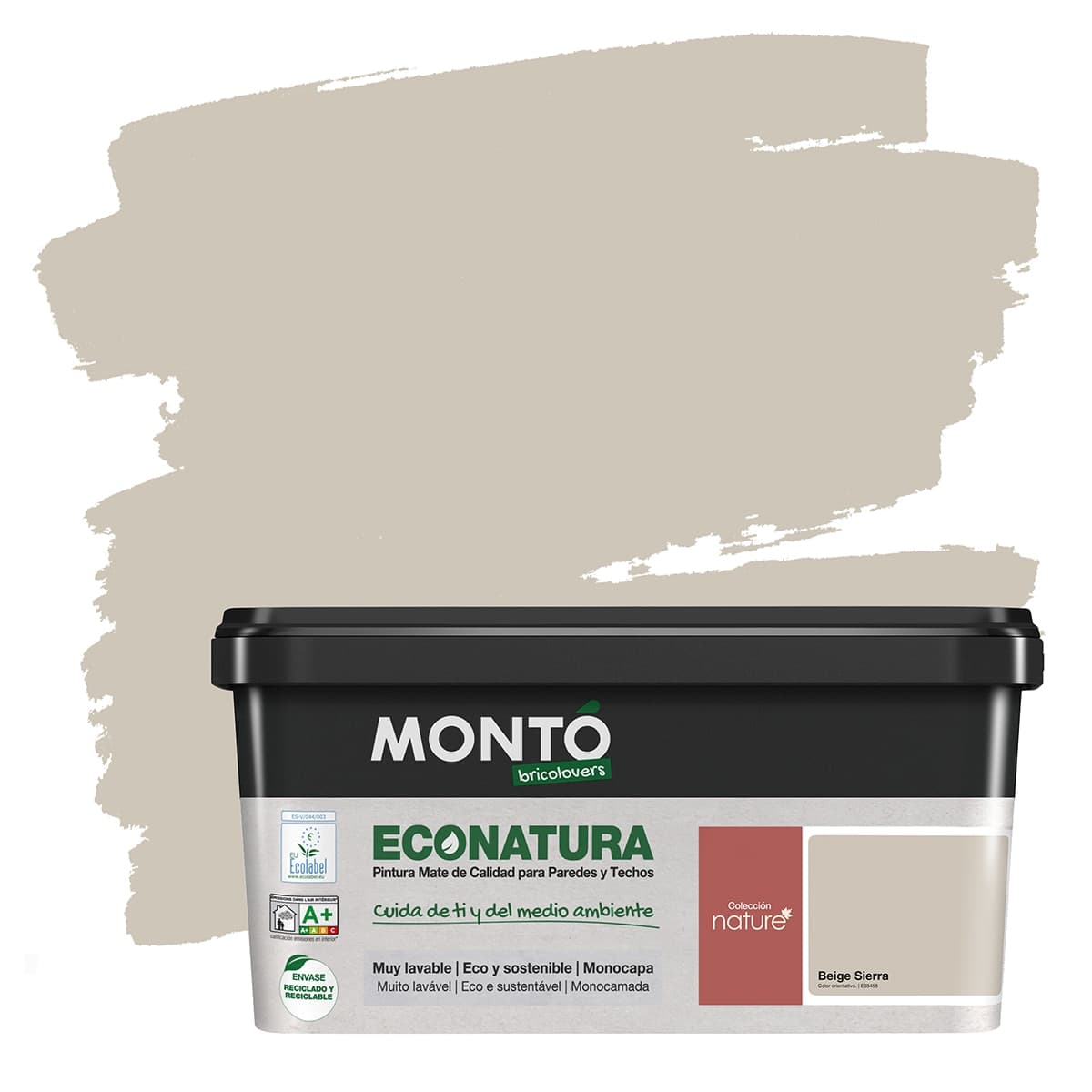 MONTÓ - Pintura Plástica Mate Eco Natura Sostenible 4 l.