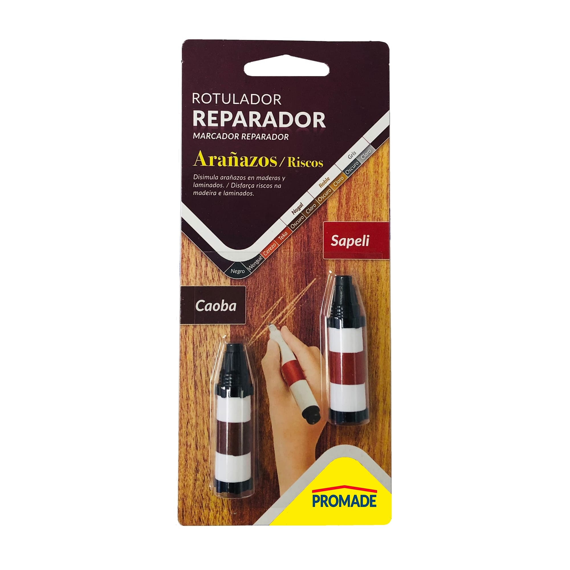 Promade - Rotuladores Retoque Madera Tonos Sapelly y Caoba 1 + 1.