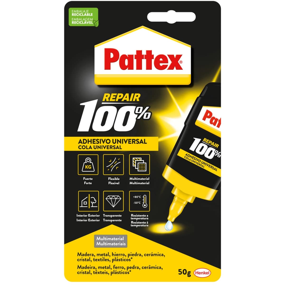 Pattex - Adhesivo 100% Pegamento-Cola 50 g.