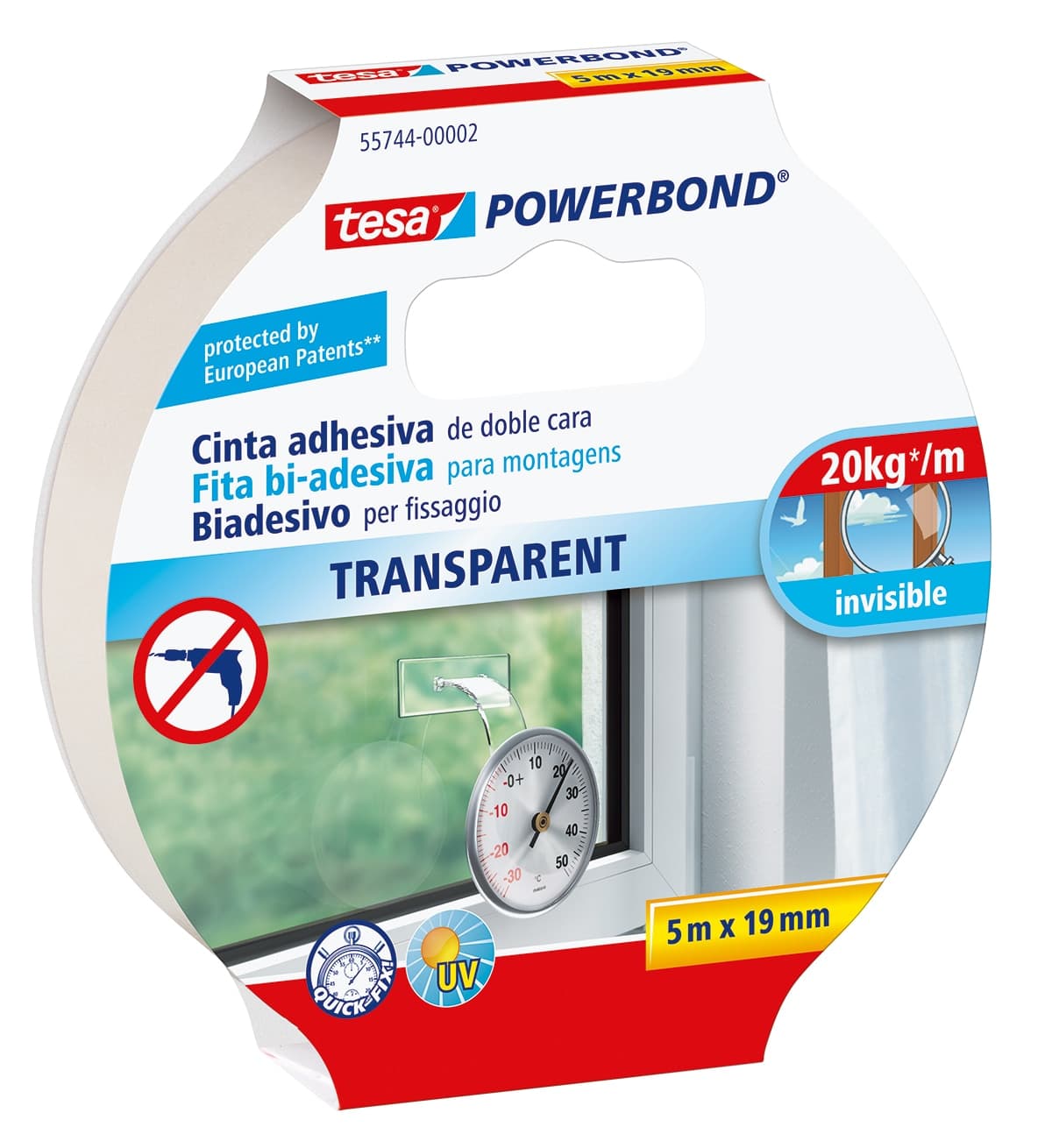 Tesa - Cinta Doble Cara Transparente Powerbond.
