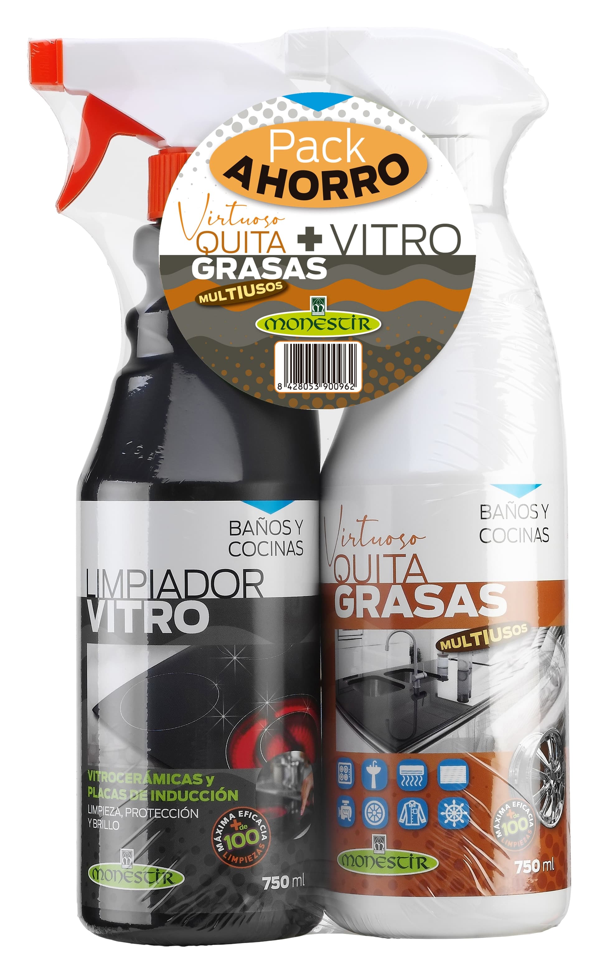 Monestir - Pack Ahorro Vitro + Quitagrasas 750 ml x 2.