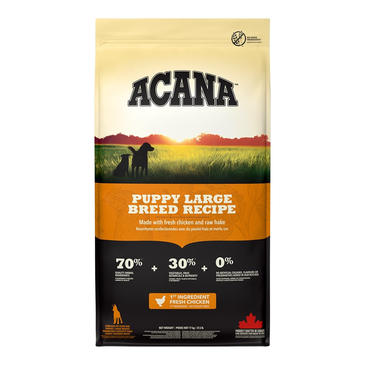 Acana - Pienso para perro Cachorro de raza grande sabor pollo Acana 17 kg.