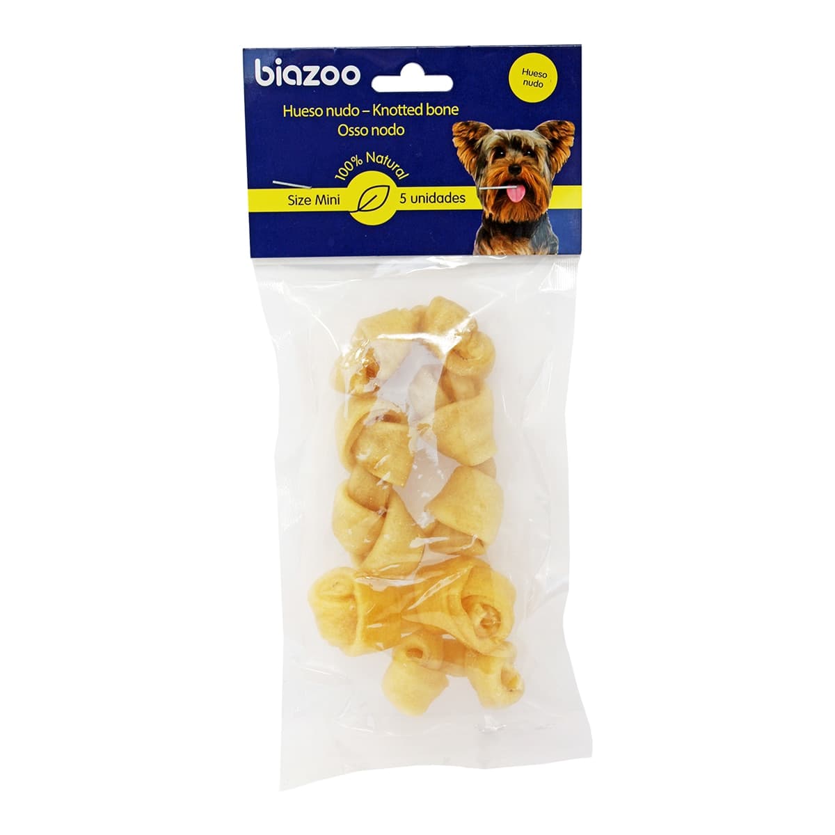 Biazoo - Hueso nudo de vacuno para perros mini adultos Biazoo 5 x 65 g.