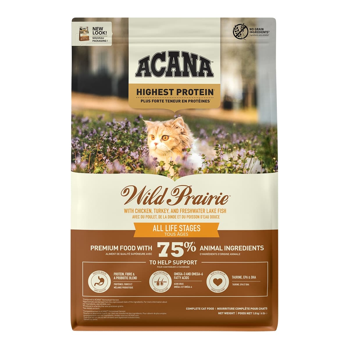 Acana - Pienso para gatos Wild Prairie sabor pollo, pavo y pescado Acana 1,8 kg.