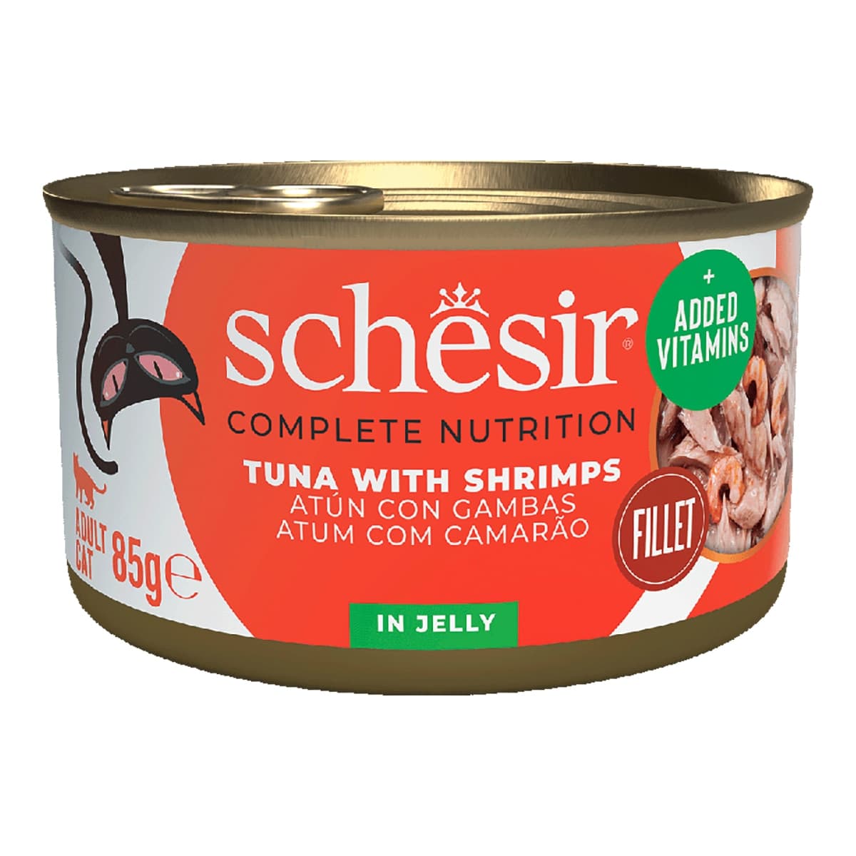 Schesir - Comida húmeda para gatos adultos Schesir atún con gambas 85 g.