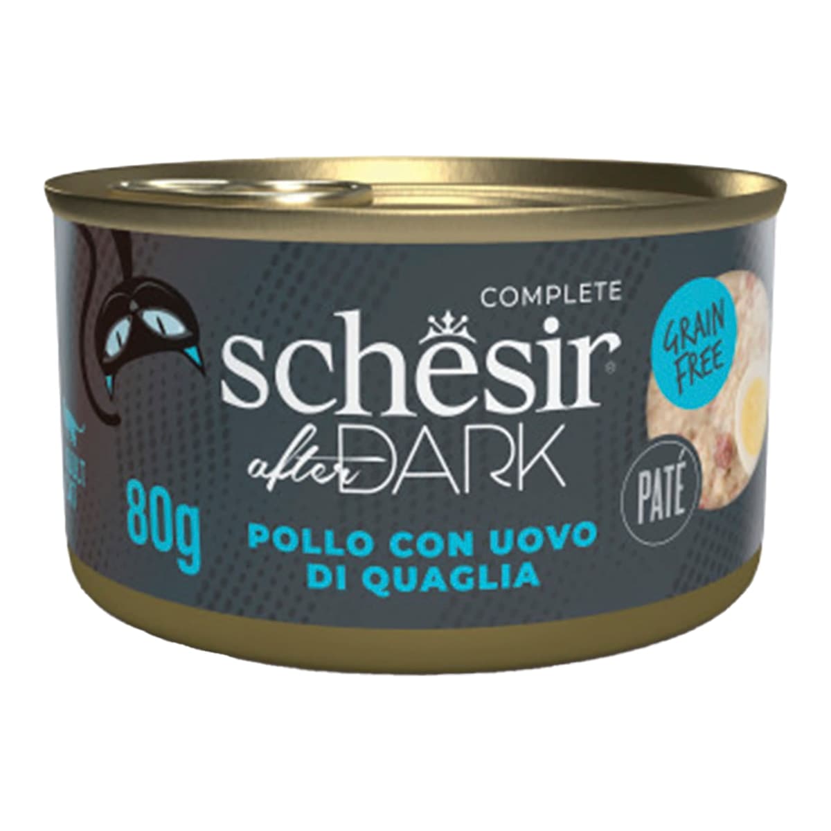 Schesir - Comida húmeda para gatos adultos Schesir After Dark filetes de pollo con huevos de codorniz 80g.