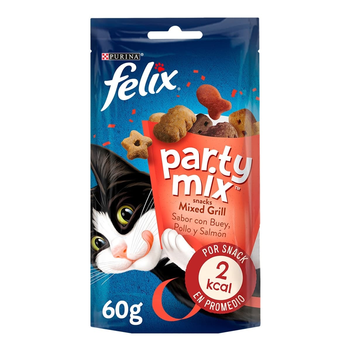 Felix - Snack para gatos adultos Felix Party Mix Mixed Grill 60 g.
