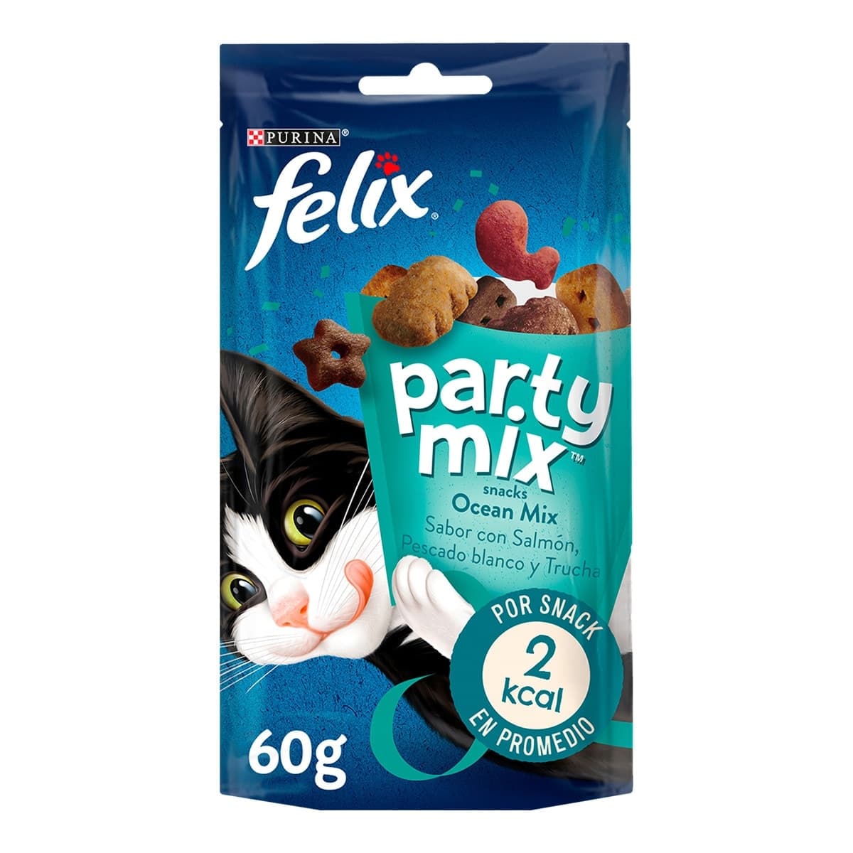 Felix - Snack para gatos adultos Félix Party Mix Ocean Mix.